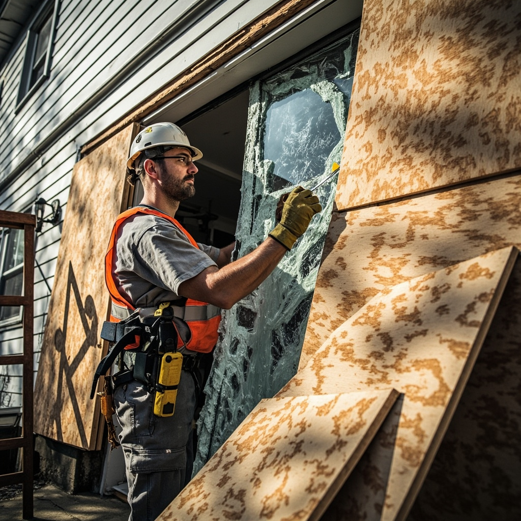 Emergency board-up service after storm damage in Van Buren, AR